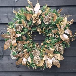 Gouden Luxe kerstkrans