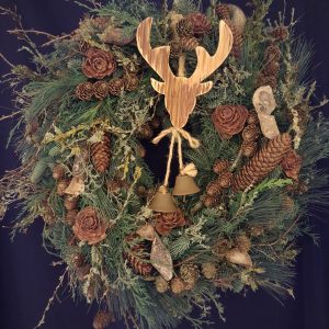 Natuurlijke kerstkrans met wintergroen